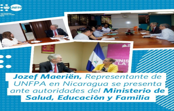 Jozef Maeriën, Representante de UNFPA en Nicaragua realizó visitas de cortesía ante autoridades del Ministerio de Salud, Educaci