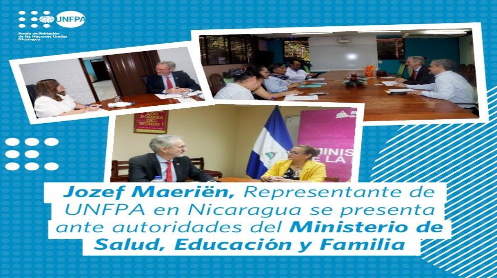 Jozef Maeriën, Representante de UNFPA en Nicaragua realizó visitas de cortesía ante autoridades del Ministerio de Salud, Educaci