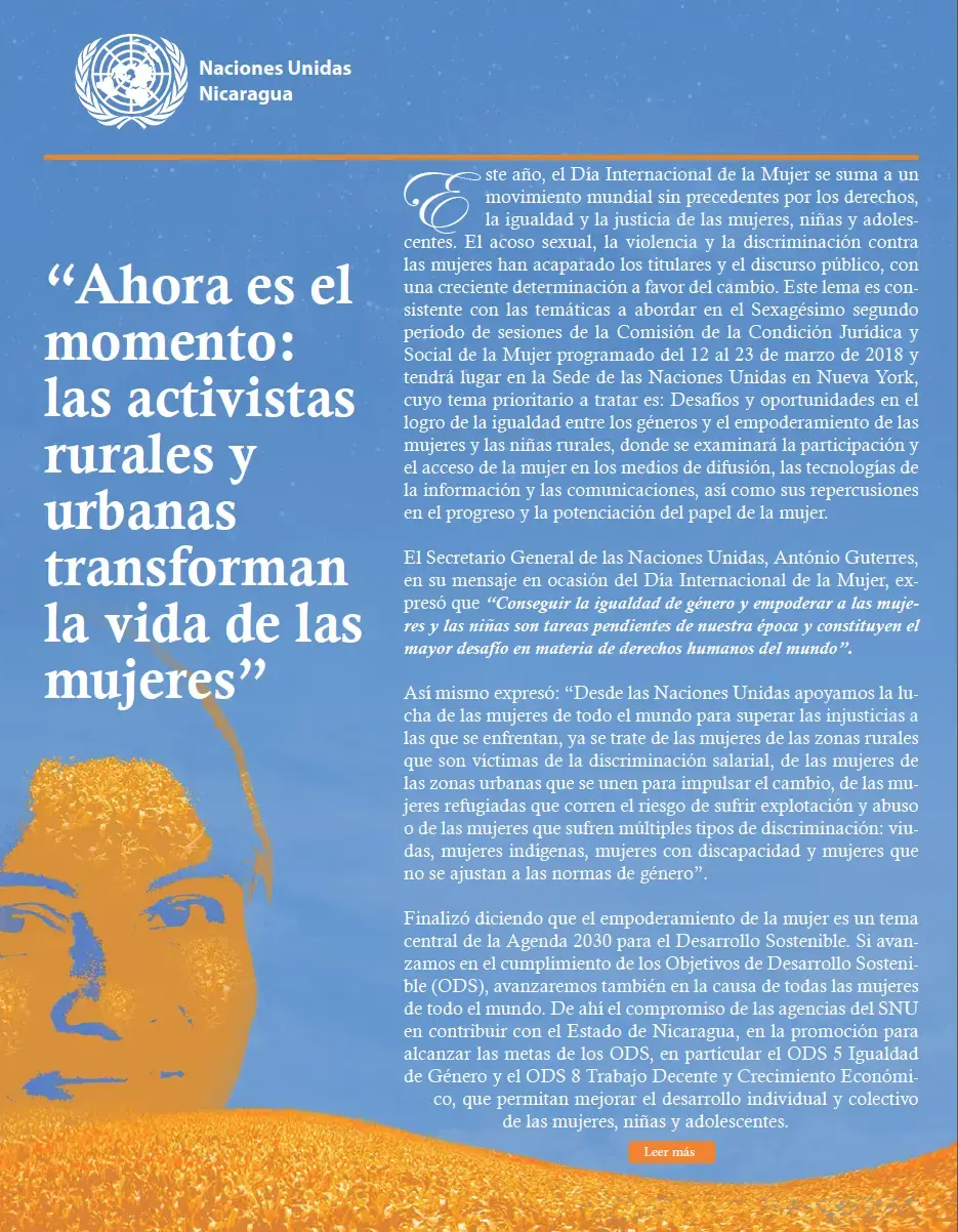 “Ahora es el momento: las activistas rurales y urbanas transforman la vida de las mujeres”