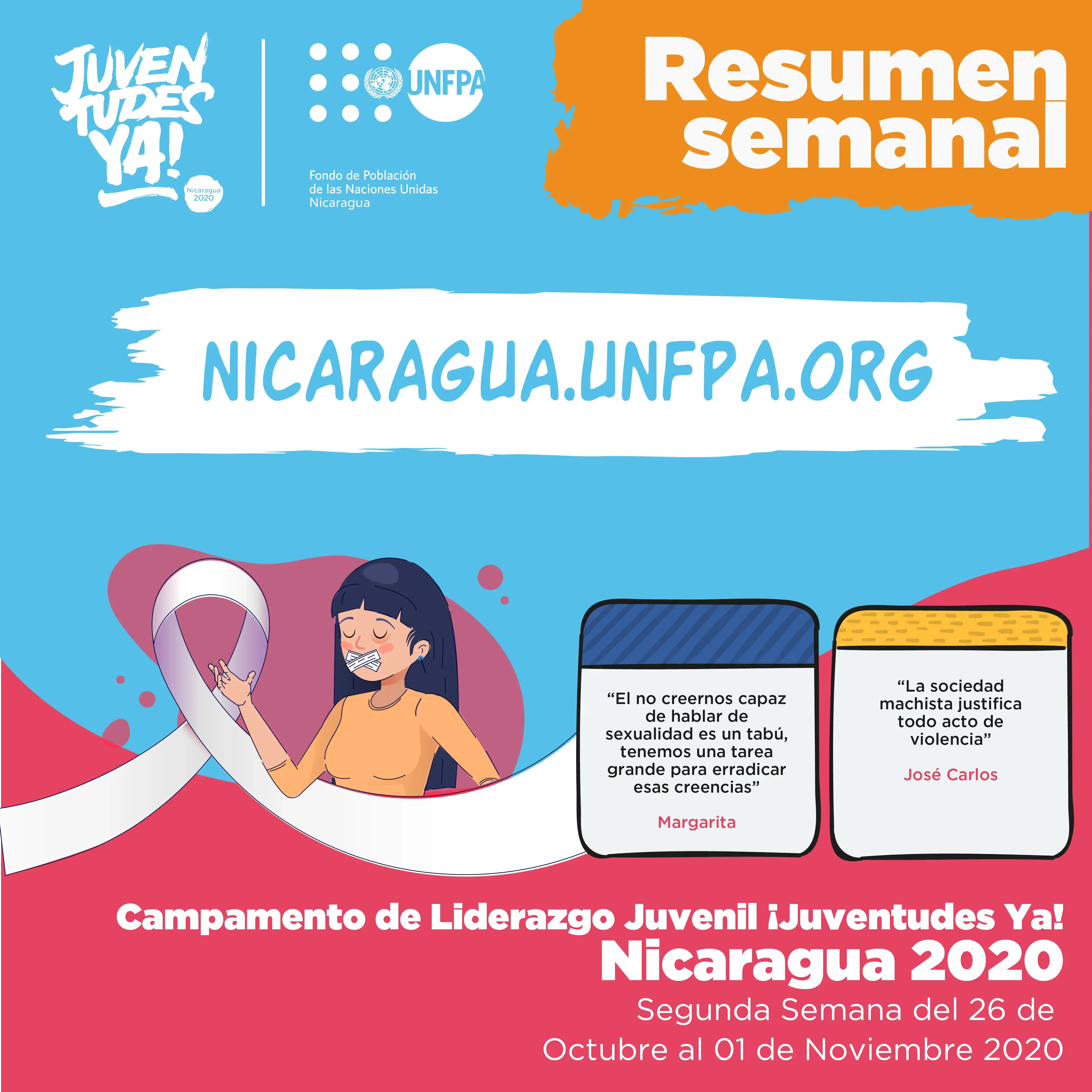 Campamento de Liderazgo Juvenil ¡Juventudes Ya! Nicaragua 2020. Segunda Semana del 26 de Octubre al 01 de Noviembre 2020