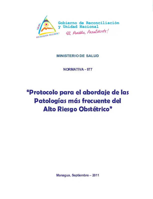 Protocolo para el abordaje de las Patologías más frecuentes del alto riesgo obstétrico.